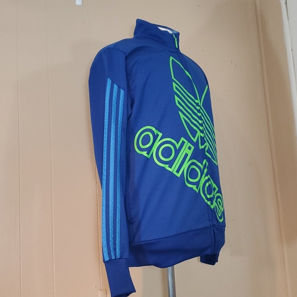 Adidas Uni-Sex Green Graphic Logo Zip-Up Jacket - Picture 2 of 6